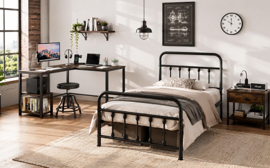 Idei amenajare dormitor stil industrial: ghid complet cu mobilier, decor și design autentic
